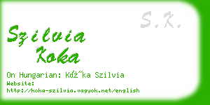 szilvia koka business card